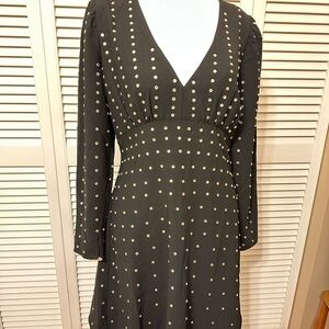 Boston Proper Black Long Sleeve Dress with embellishments.